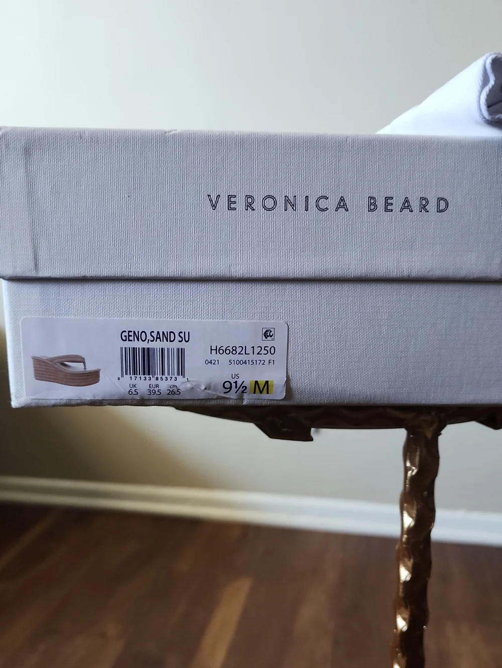 Veronica Beard Suede Beige Platform Wedge Thong Sandals